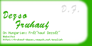 dezso fruhauf business card